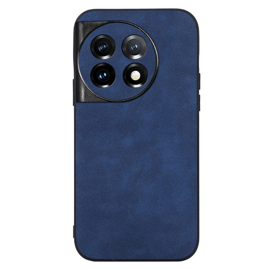Phone Shell for OnePlus 11 5G , Textured PU Leather Coated PC+TPU Protector Cover - Blue