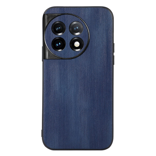 For OnePlus 11 5G Anti-dust Cell Phone Case Cowhide Textured PU Leather+TPU+PC Protective Cover - Blue