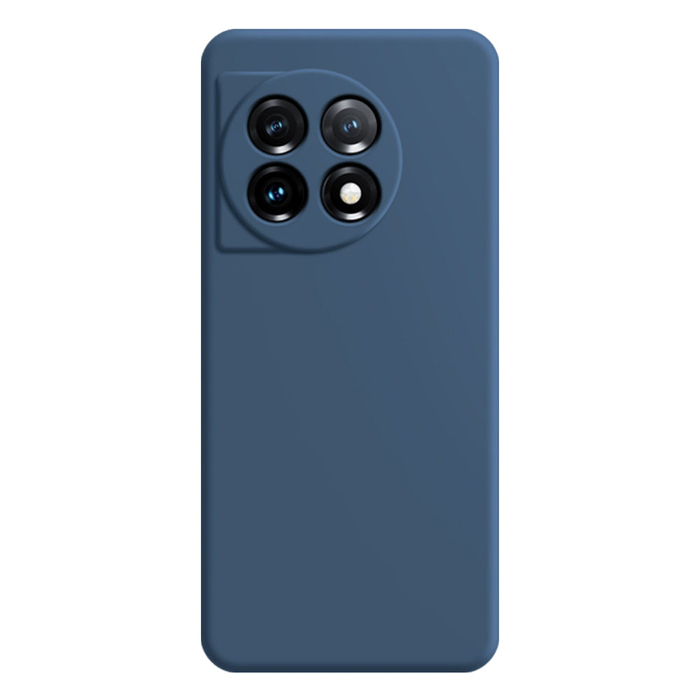 For OnePlus 11 5G Soft TPU Non-Slip Rubberized Back Cover Fiber Lining Straight Edge Phone Case - Dark Blue