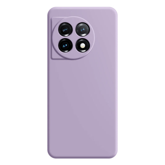 For OnePlus 11 5G Soft TPU Non-Slip Rubberized Back Cover Fiber Lining Straight Edge Phone Case - Purple