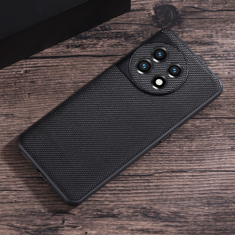 For OnePlus Ace 2 5G / 11R 5G Nylon Coated TPU Phone Case Anti-drop Cellphone Back Cover - Black