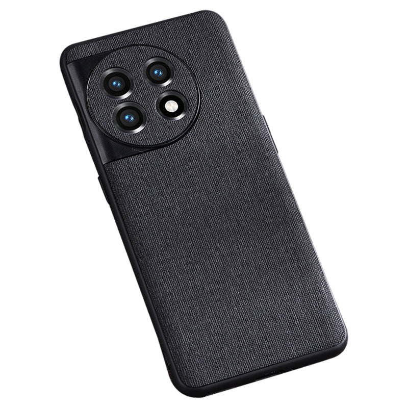 For OnePlus Ace 2 5G / 11R 5G Cloth Texture TPU Phone Cover Anti-fall Cell Phone Case - Black