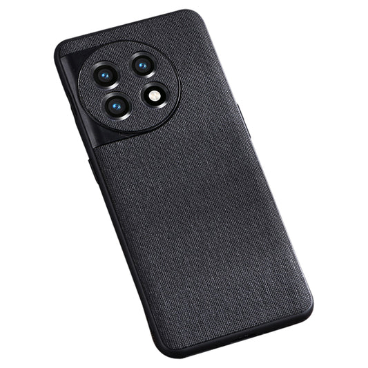 For OnePlus Ace 2 5G / 11R 5G Cloth Texture TPU Phone Cover Anti-fall Cell Phone Case - Black