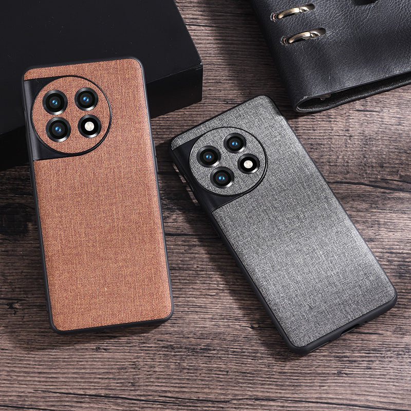 For OnePlus Ace 2 5G / 11R 5G Cloth Texture TPU Phone Cover Anti-fall Cell Phone Case - Red