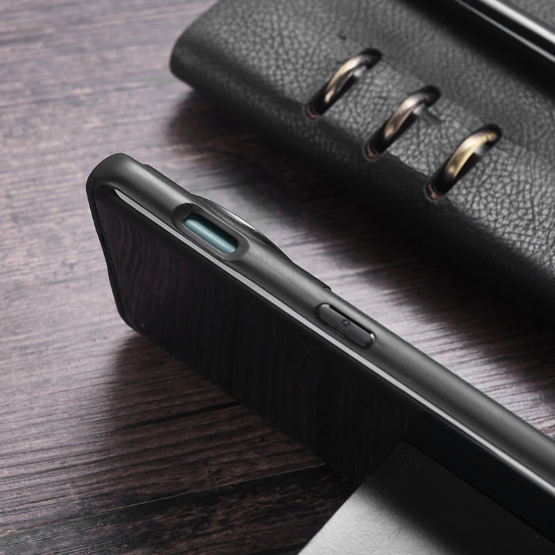 Compatible with MagSafe Charger Case for OnePlus 11 5G PU Leather Coated TPU+PC Phone Back Cover - Black