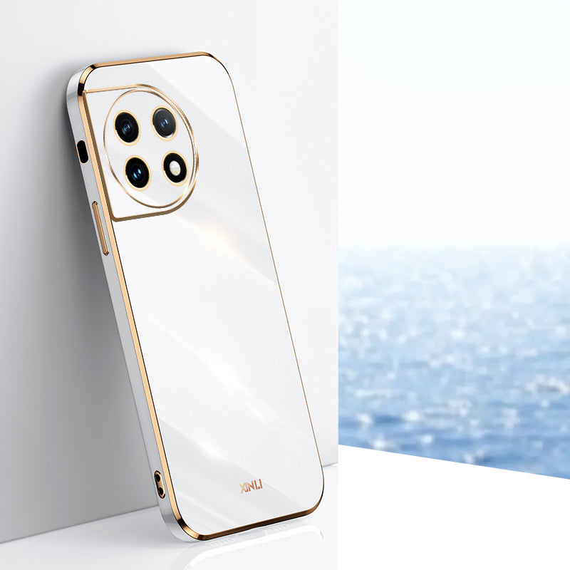 XINLI For OnePlus Ace 2 5G / 11R 5G Electroplating TPU Phone Case Camera Lens Protection Cell Phone Cover - White