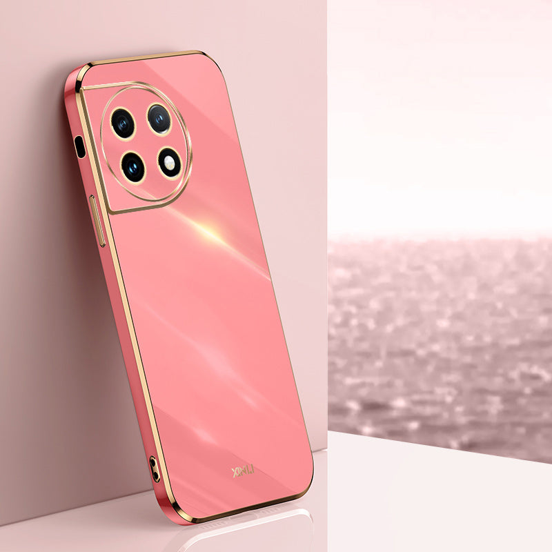 XINLI For OnePlus Ace 2 5G / 11R 5G Electroplating TPU Phone Case Camera Lens Protection Cell Phone Cover - Red