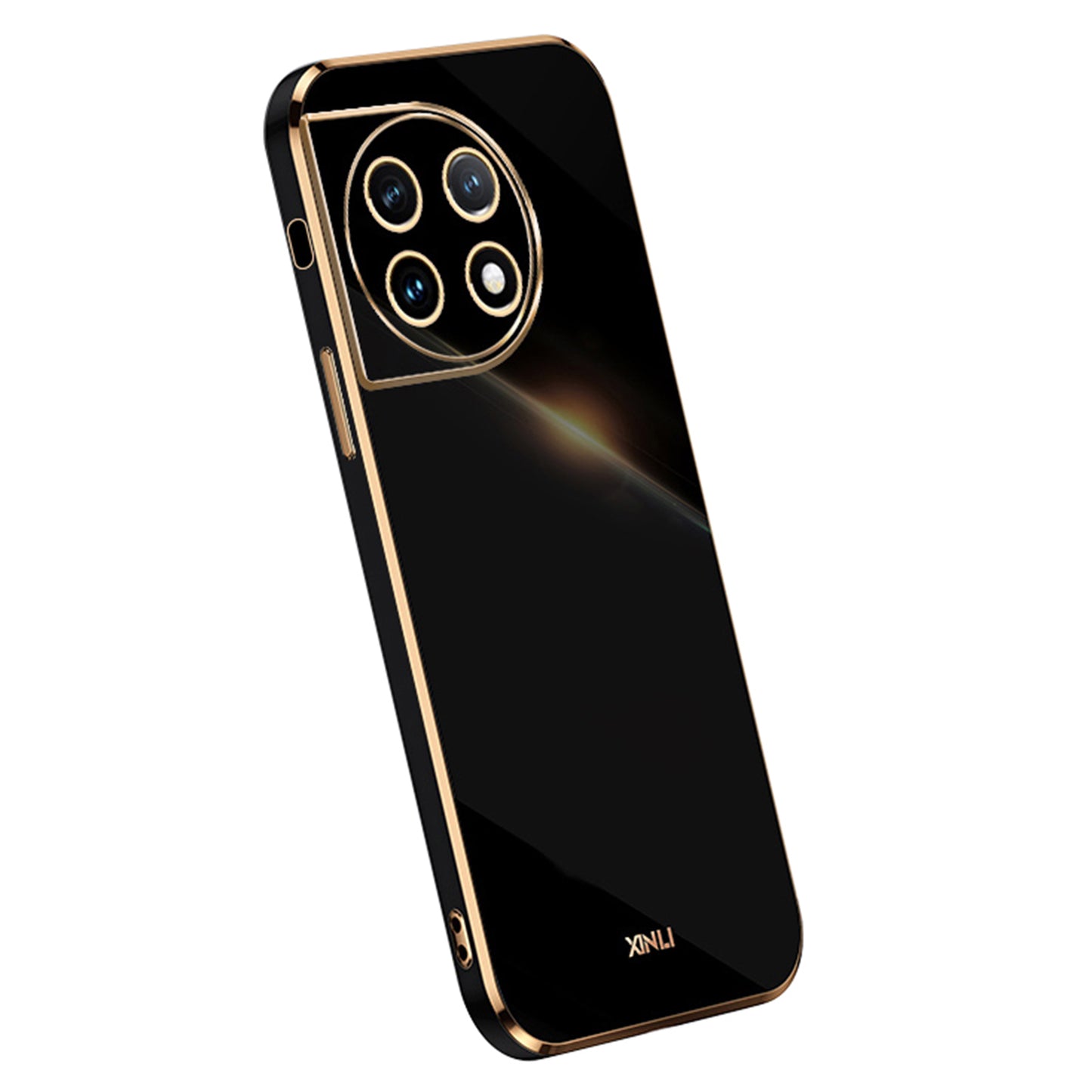 XINLI For OnePlus Ace 2 5G / 11R 5G Electroplating TPU Phone Case Camera Lens Protection Cell Phone Cover - Black