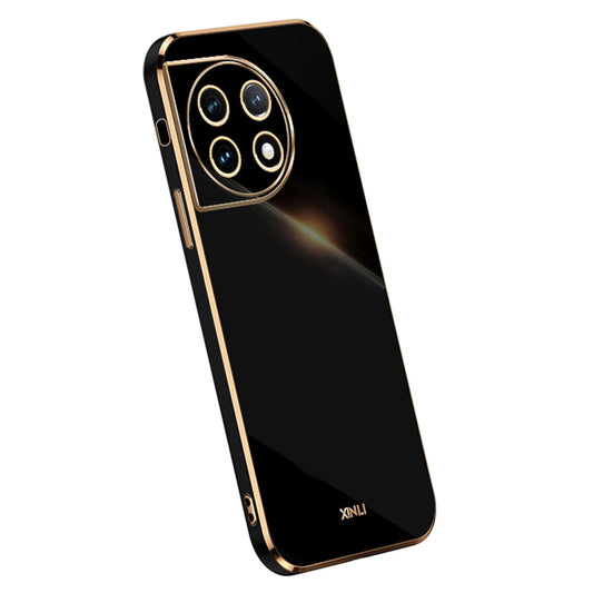 XINLI For OnePlus Ace 2 5G / 11R 5G Electroplating TPU Phone Case Camera Lens Protection Cell Phone Cover - Black