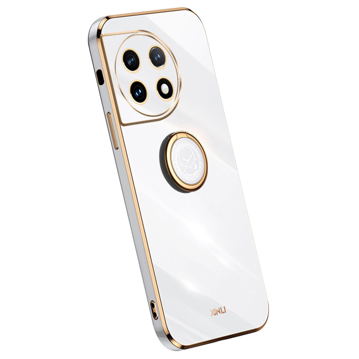 XINLI For OnePlus Ace 2 5G / 11R 5G Electroplating Phone Case Ring Kickstand Soft TPU Phone Cover - White