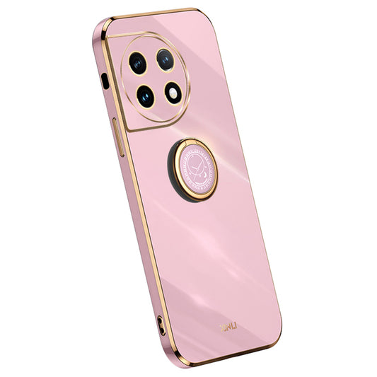 XINLI For OnePlus Ace 2 5G / 11R 5G Electroplating Phone Case Ring Kickstand Soft TPU Phone Cover - Purple