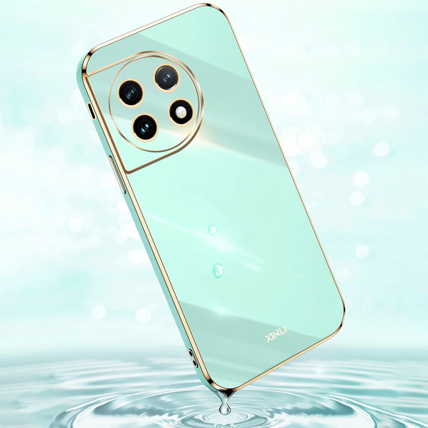 XINLI TPU Phone Case for OnePlus 11 5G , Full Lens Protection Electroplating Edge Phone Cover - White