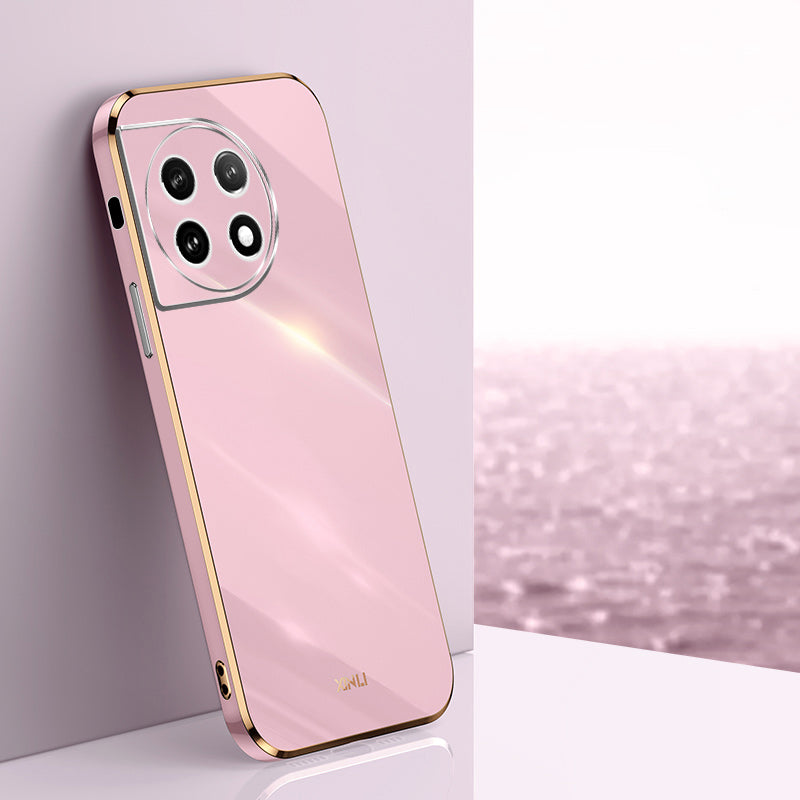 XINLI TPU Phone Case for OnePlus 11 5G , Full Lens Protection Electroplating Edge Phone Cover - Purple