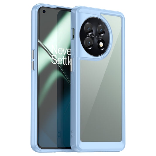 For OnePlus 11 5G Soft TPU Hard Acrylic Phone Case Clear Shockproof Phone Shell Cover - Blue