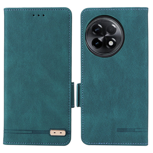 For OnePlus Ace 2 5G / 11R 5G Anti-scratch Magnetic PU Leather Anti-drop Case Hardware Decor Wallet Stand Shell - Blue