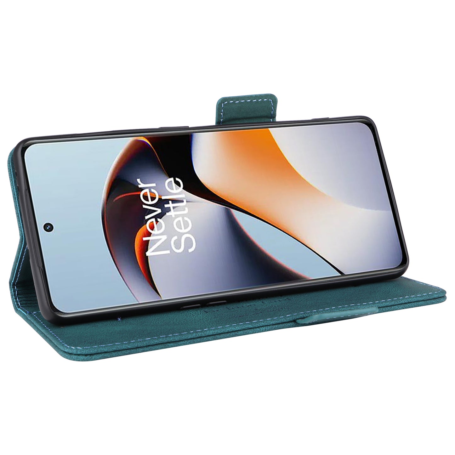 For OnePlus Ace 2 5G / 11R 5G Anti-scratch Magnetic PU Leather Anti-drop Case Hardware Decor Wallet Stand Shell - Blue