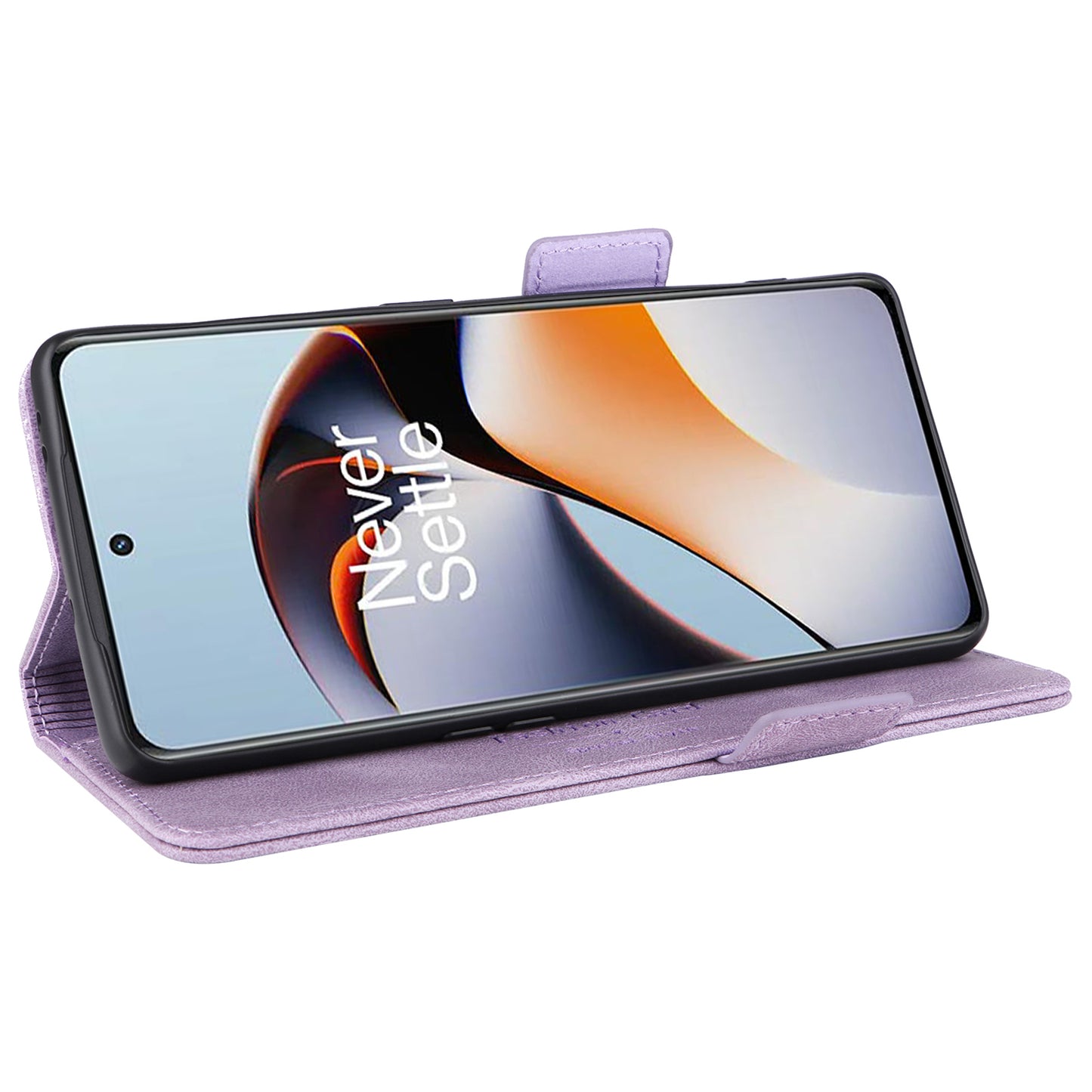 For OnePlus Ace 2 5G / 11R 5G Anti-scratch Magnetic PU Leather Anti-drop Case Hardware Decor Wallet Stand Shell - Purple