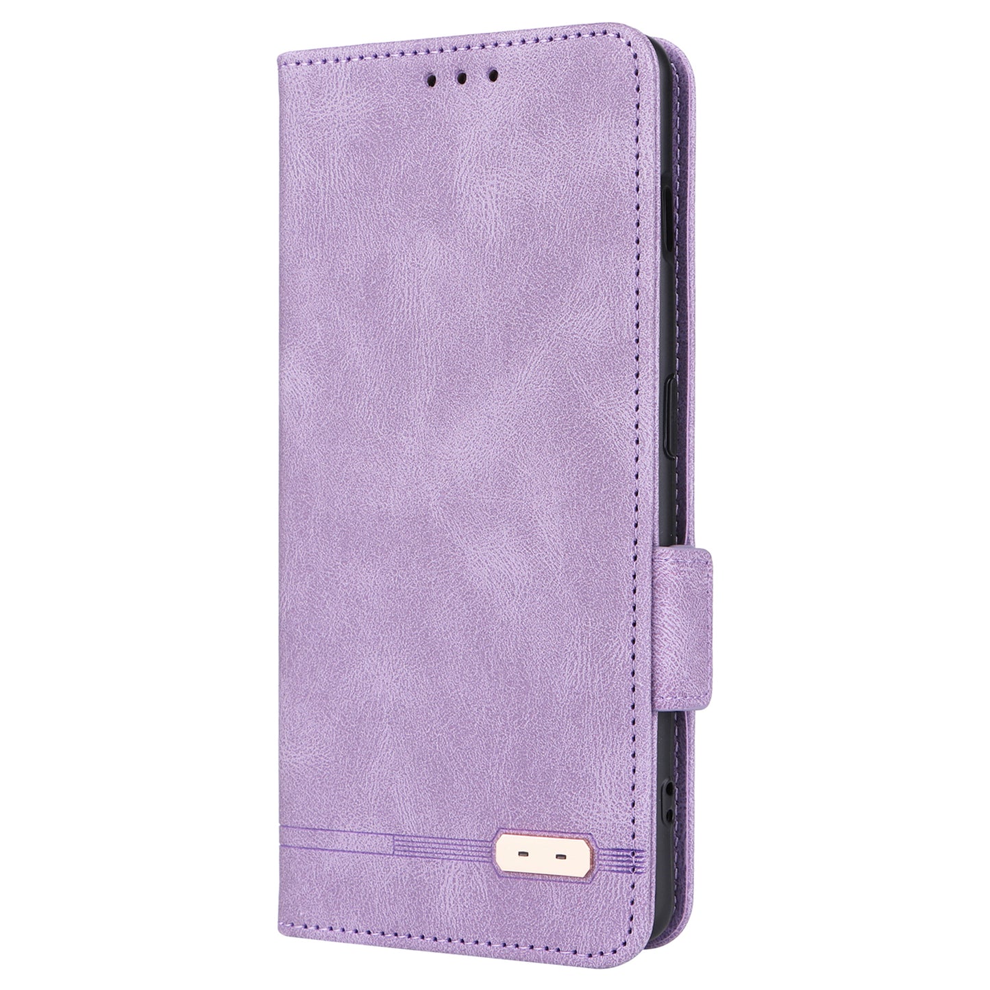 For OnePlus Ace 2 5G / 11R 5G Anti-scratch Magnetic PU Leather Anti-drop Case Hardware Decor Wallet Stand Shell - Purple
