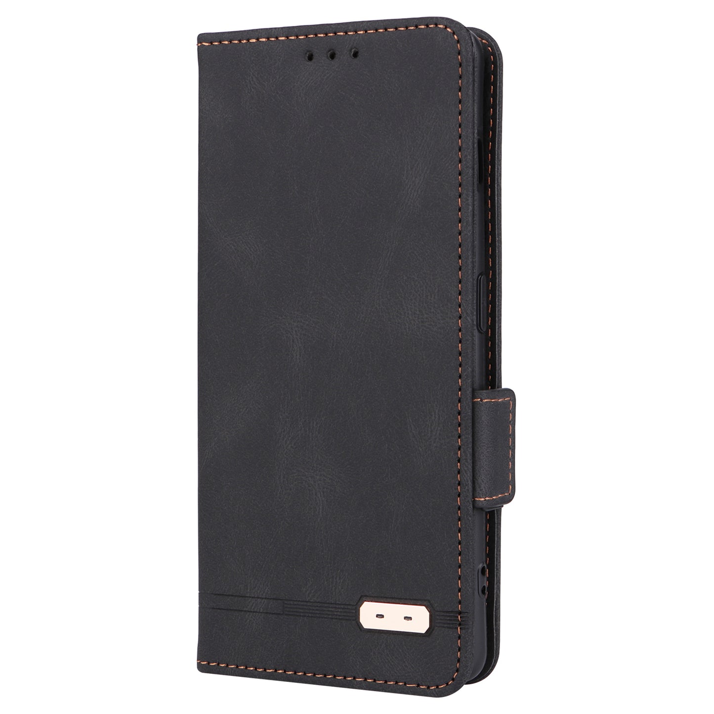 For OnePlus Ace 2 5G / 11R 5G Anti-scratch Magnetic PU Leather Anti-drop Case Hardware Decor Wallet Stand Shell - Black