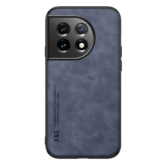 X&amp;E Skin-Touch Phone Case for OnePlus 11 5G Protective Cover PU Leather TPU PC Cover Slim Case - Blue