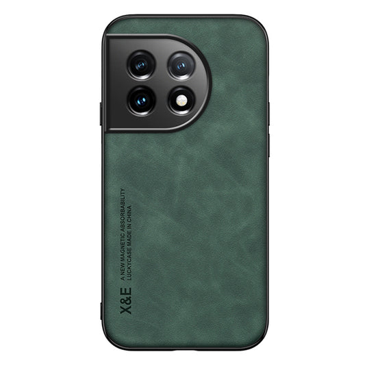 X&amp;E Skin-Touch Phone Case for OnePlus 11 5G Protective Cover PU Leather TPU PC Cover Slim Case - Green