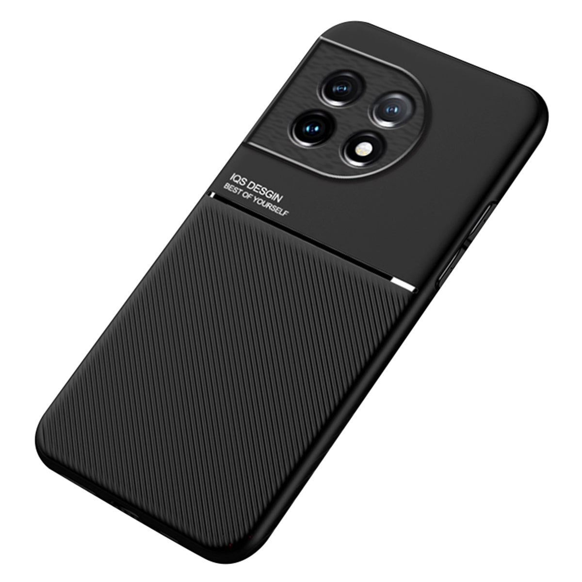 PU Leather TPU Case for OnePlus Ace 2 5G / 11R 5G Protective Slim Case Lines Imprinted Phone Cover - Black