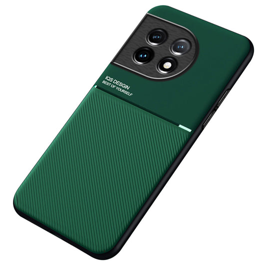 PU Leather TPU Case for OnePlus Ace 2 5G / 11R 5G Protective Slim Case Lines Imprinted Phone Cover - Green