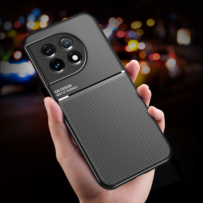 PU Leather TPU Case for OnePlus Ace 2 5G / 11R 5G Protective Slim Case Lines Imprinted Phone Cover - Green
