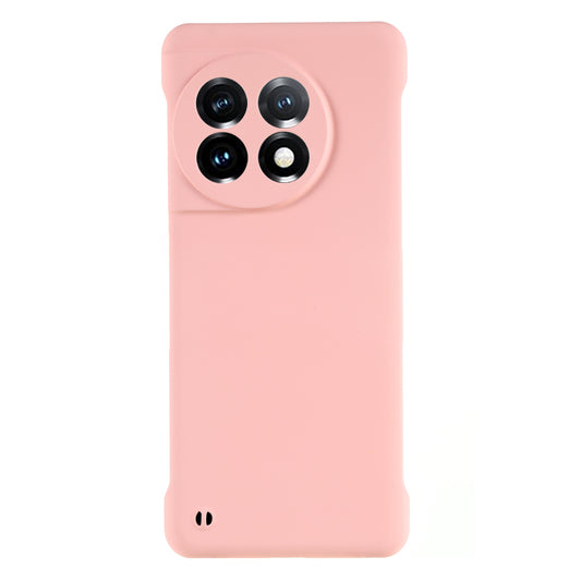 For OnePlus 11 5G Frameless Phone Case Hard PC Skin-touch  Shock Absorbent Slim Cover - Pink