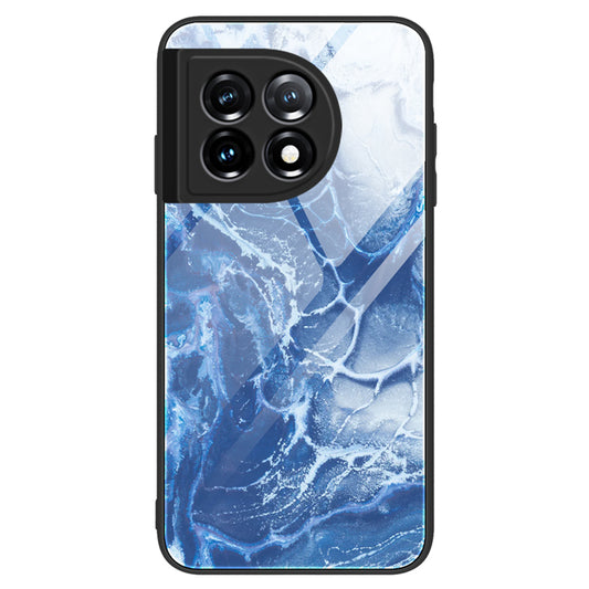 For OnePlus 11 5G Marble Pattern Phone Case Tempered Glass+PC+TPU Anti-drop Phone Cover - DL03