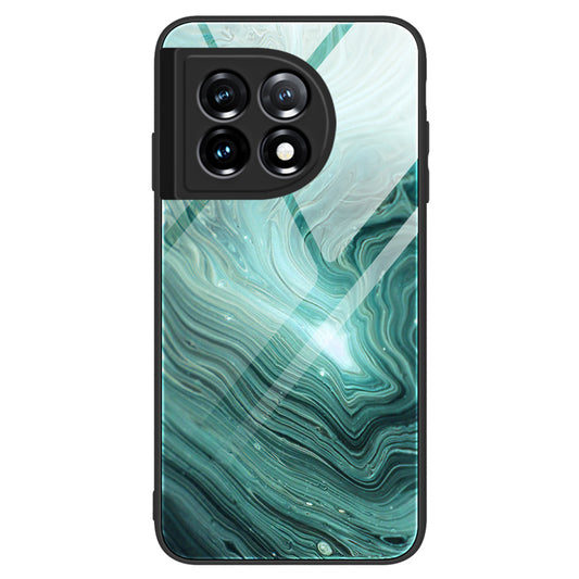 For OnePlus 11 5G Marble Pattern Phone Case Tempered Glass+PC+TPU Anti-drop Phone Cover - DL02
