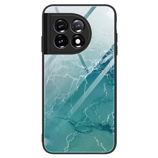 For OnePlus 11 5G Marble Pattern Phone Case Tempered Glass+PC+TPU Anti-drop Phone Cover - DL04