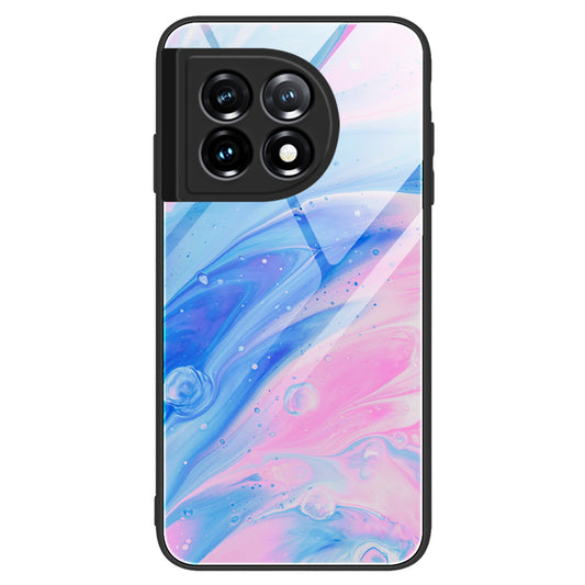 For OnePlus 11 5G Marble Pattern Phone Case Tempered Glass+PC+TPU Anti-drop Phone Cover - DL05