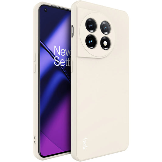 IMAK UC-4 Series Anti-Drop Slim Case for OnePlus 11 5G TPU Case Straight Edge Cell Phone Cover - White