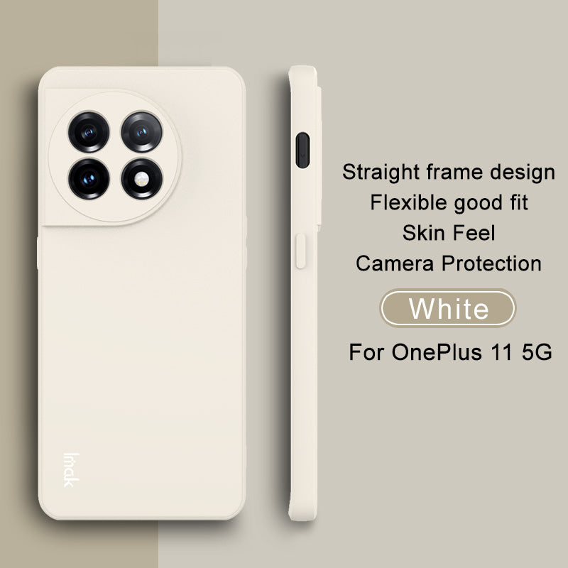 IMAK UC-4 Series Anti-Drop Slim Case for OnePlus 11 5G TPU Case Straight Edge Cell Phone Cover - White