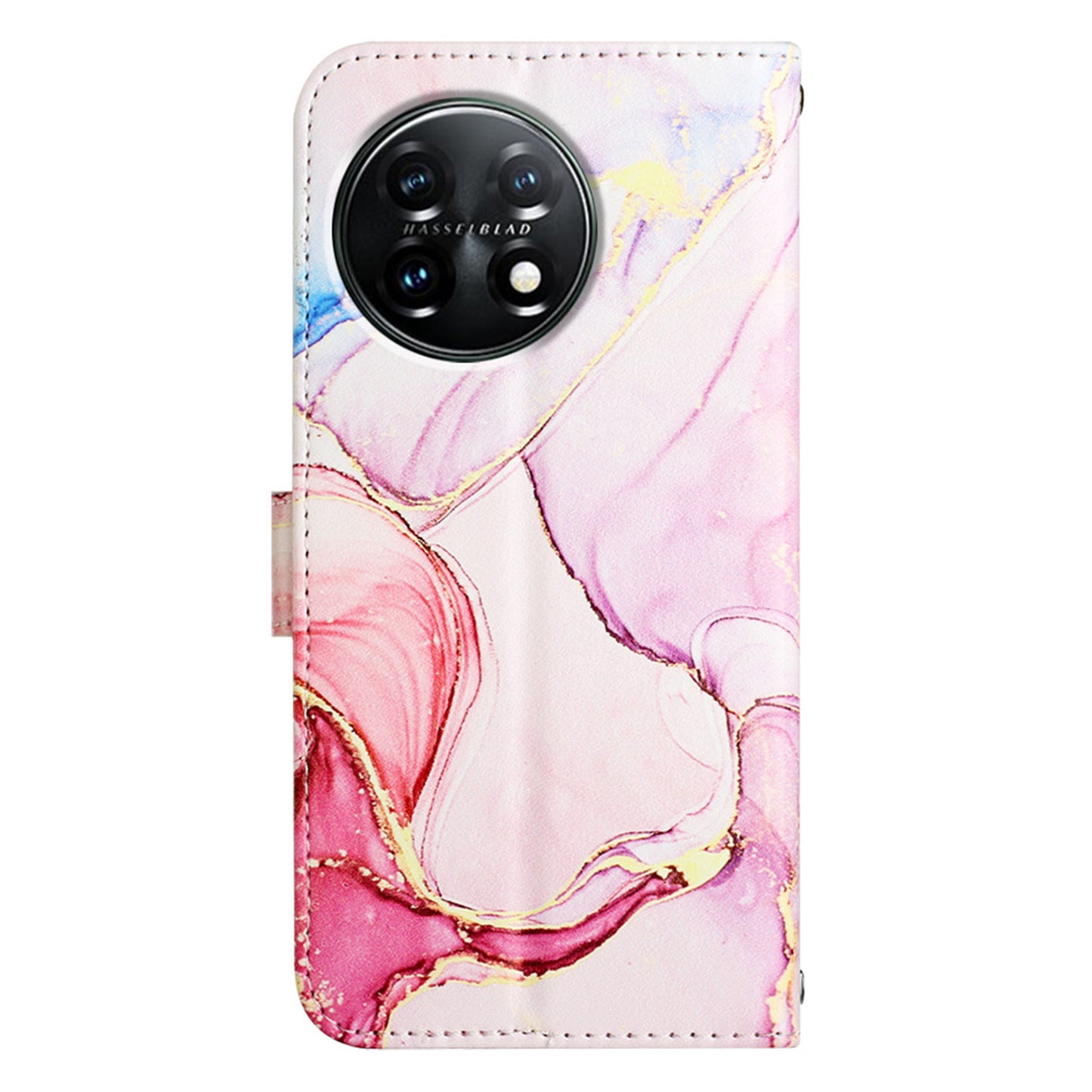YB Pattern Printing Leather Series-5 For OnePlus 11 5G Marble Pattern Protective Cover Phone Case Wallet - Rose Gold 005
