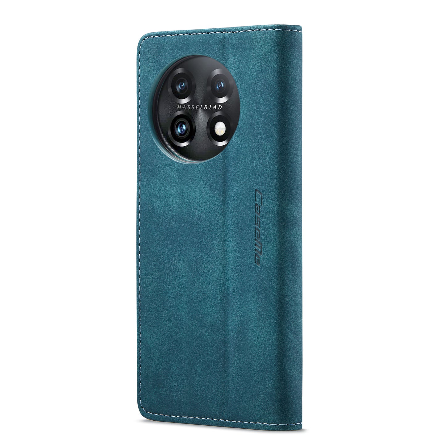 CASEME 013 Series Phone Shell for OnePlus 11 5G Magnetic Flip PU Leather Case Wallet Stand Cover - Blue
