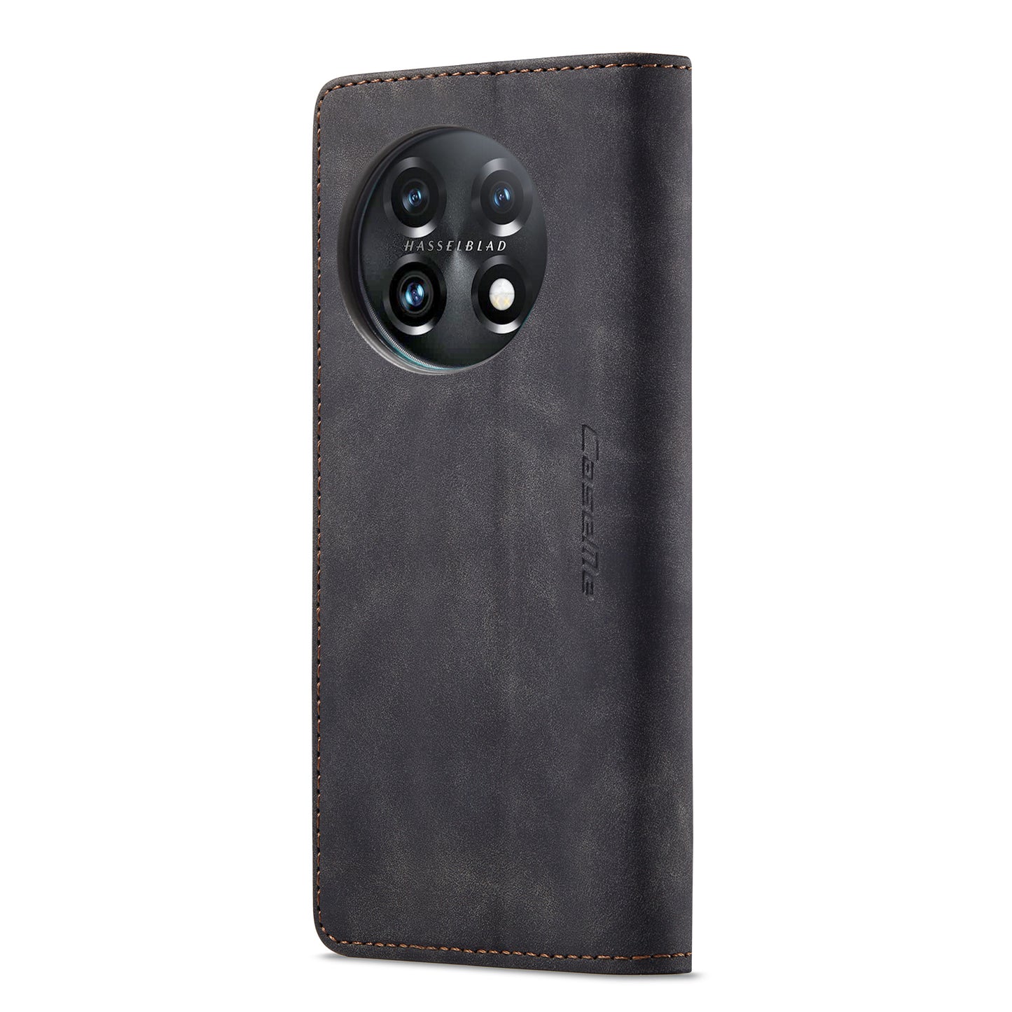 CASEME 013 Series Phone Shell for OnePlus 11 5G Magnetic Flip PU Leather Case Wallet Stand Cover - Black