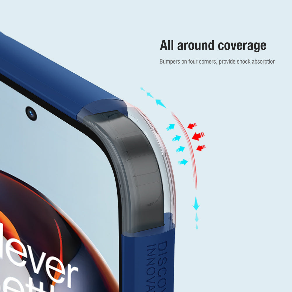 NILLKIN Super Frosted Shield Pro for OnePlus Ace 2 5G / 11R 5G Matte Phone Case PC+TPU Cell Phone Cover - Blue