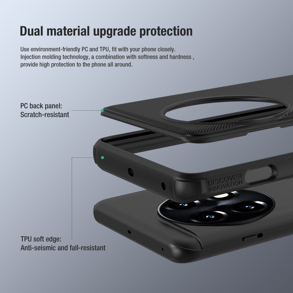 NILLKIN Super Frosted Shield Pro for OnePlus Ace 2 5G / 11R 5G Matte Phone Case PC+TPU Cell Phone Cover - Green