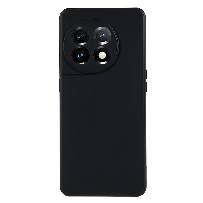For OnePlus 11 5G TPU Phone Case Smooth Touch Rubberized Cover with Fiber Lining - Black