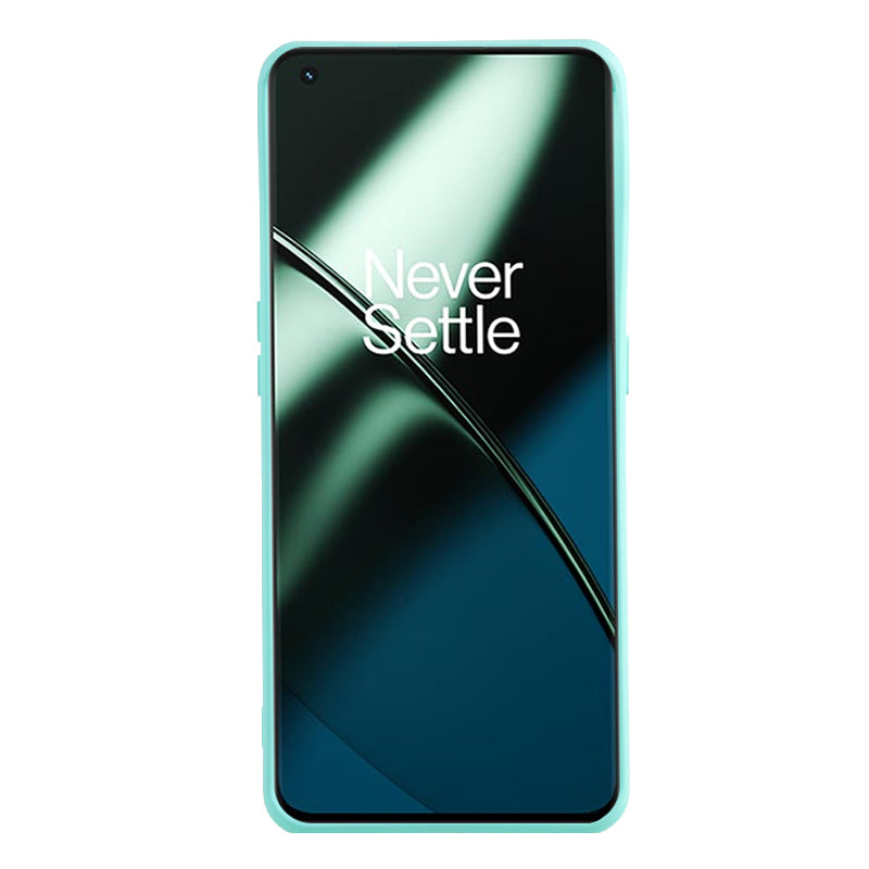 For OnePlus 11 5G TPU Phone Case Smooth Touch Rubberized Cover with Fiber Lining - Baby Blue