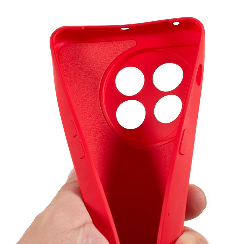 For OnePlus 11 5G TPU Phone Case Smooth Touch Rubberized Cover with Fiber Lining - Red