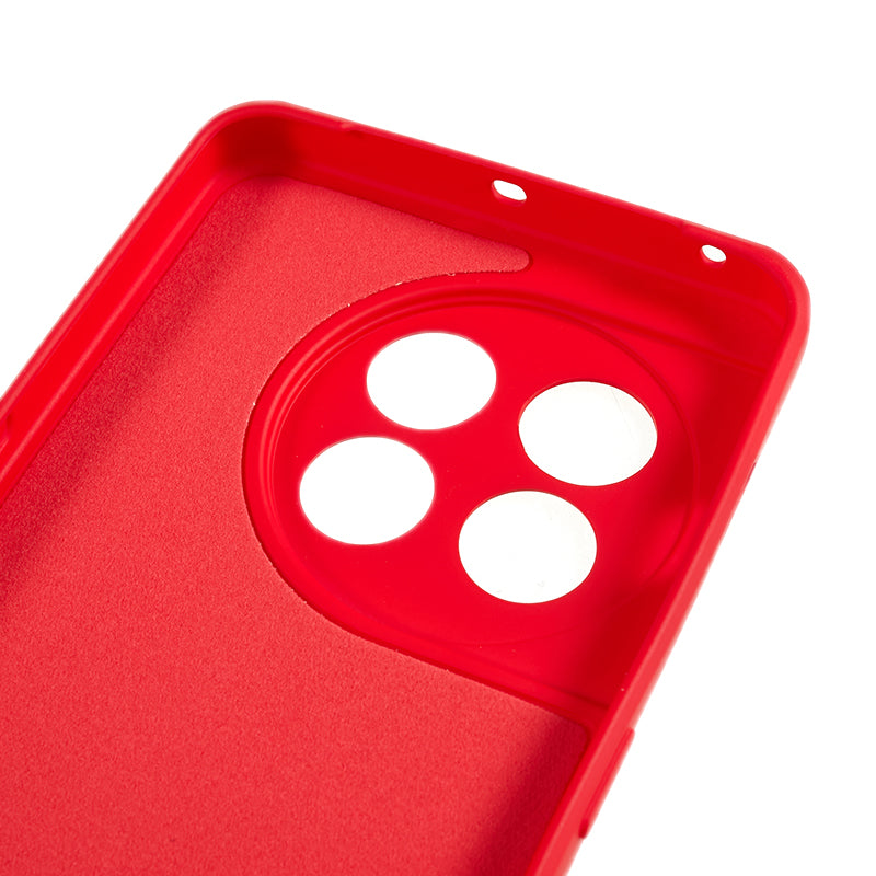 For OnePlus 11 5G TPU Phone Case Smooth Touch Rubberized Cover with Fiber Lining - Red