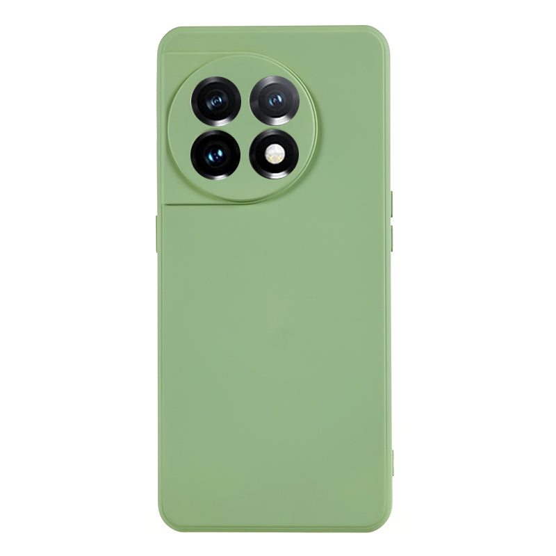 For OnePlus 11 5G TPU Phone Case Smooth Touch Rubberized Cover with Fiber Lining - Bean Green
