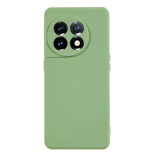 For OnePlus 11 5G TPU Phone Case Smooth Touch Rubberized Cover with Fiber Lining - Bean Green