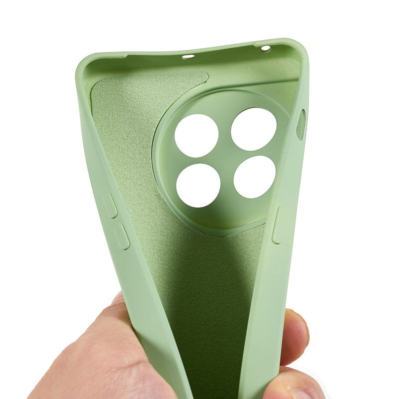 For OnePlus 11 5G TPU Phone Case Smooth Touch Rubberized Cover with Fiber Lining - Bean Green