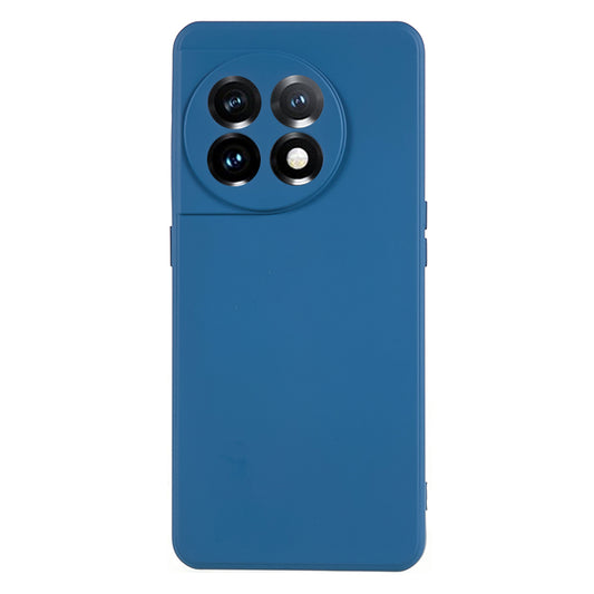For OnePlus 11 5G TPU Phone Case Smooth Touch Rubberized Cover with Fiber Lining - Sapphire