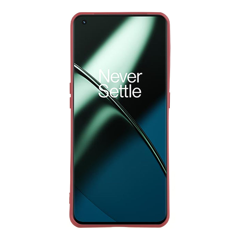For OnePlus 11 5G TPU Phone Case Smooth Touch Rubberized Cover with Fiber Lining - Hawthorn Red
