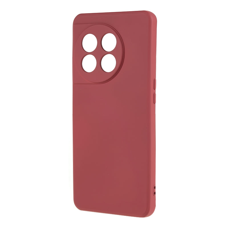 For OnePlus 11 5G TPU Phone Case Smooth Touch Rubberized Cover with Fiber Lining - Hawthorn Red